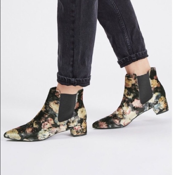 Topshop Shoes - Top shop floral velvet ankle boots multicolor 38